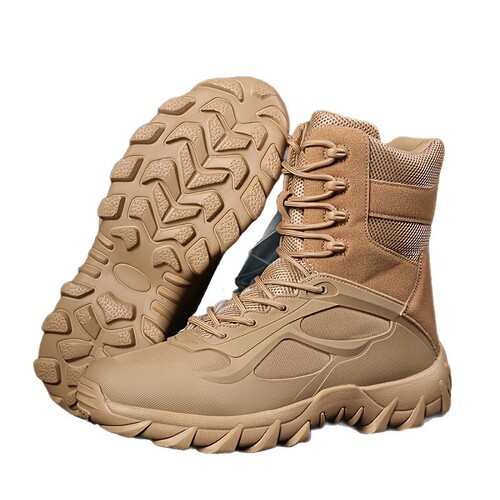 High-top battlefield outdoor camping desert land war large-size combat Martin boots men's four-season special forces tactical boots