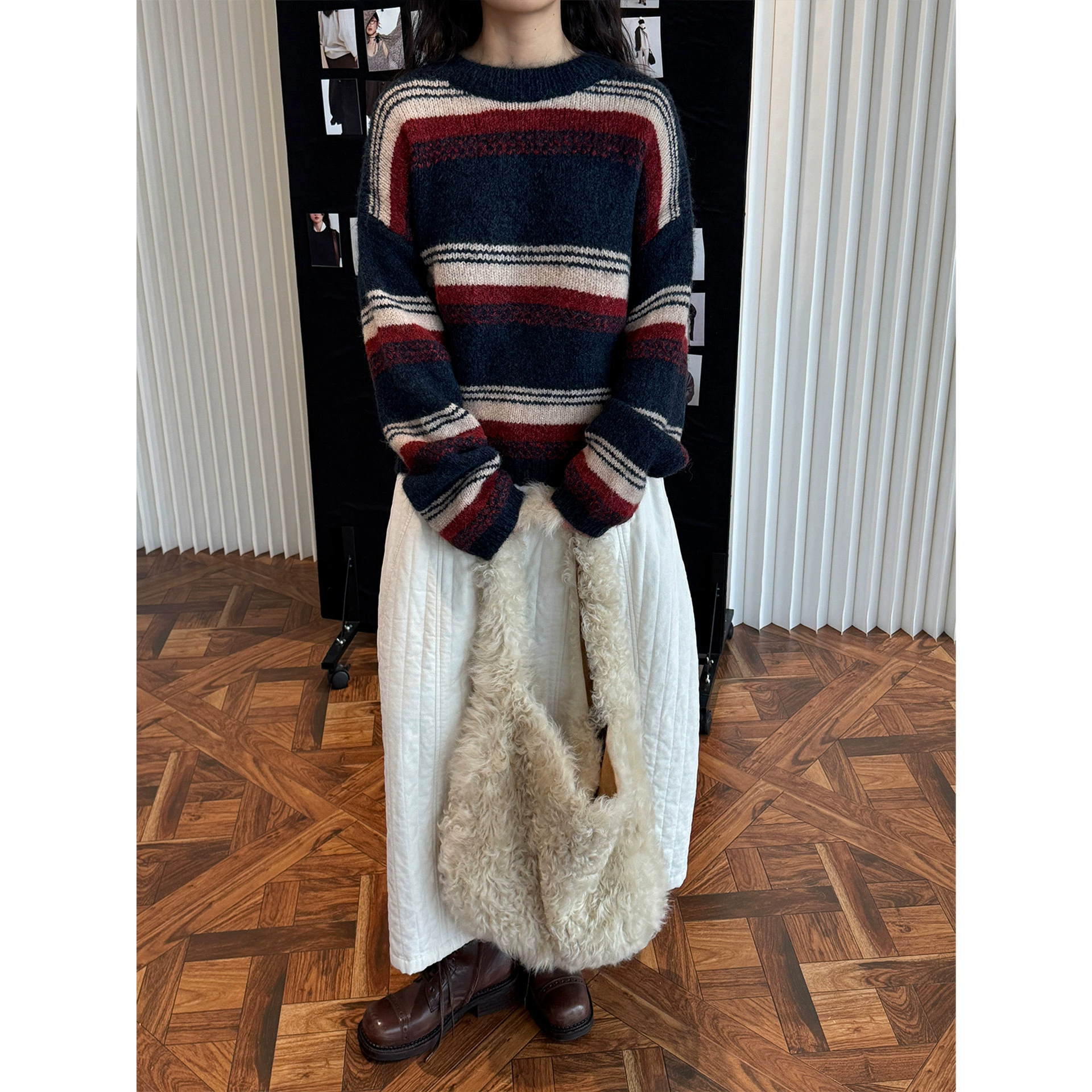 Spring woolen sweater, set for leisure, Korean style