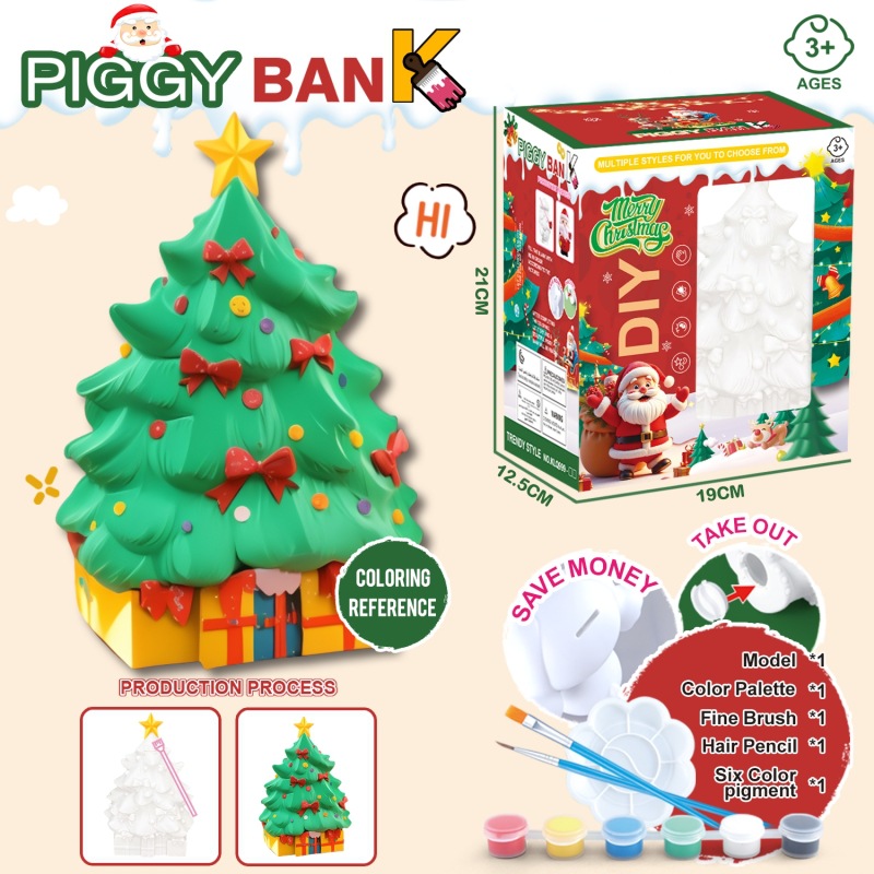 KLQ999 - 5 árbol de Navidad pintado depósito de dinero