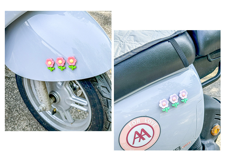 Electric Car Decoration 3D Flower Stickers