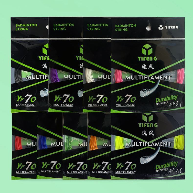 líneas de raqueta de bádminton de alta elasticidad y resistencia a los golpes YF70 líneas de raqueta de bádminton líneas de malla de control de cable de tracción de ataque comercio exterior de alta elasticidad