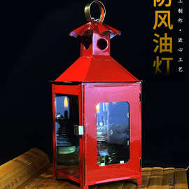 复古老式煤油灯户外防风天灯四方油灯新居入伙灯长明灯寺庙伯公灯