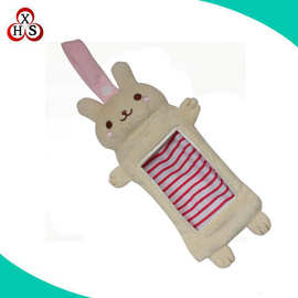 卡通可爱兔子造型毛绒卡包定制毛绒手机包定制深圳厂家定制