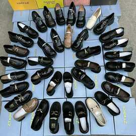 品牌杂款女鞋乐福鞋时装小单鞋一脚蹬懒人鞋库存女士小皮鞋直播鞋