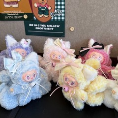九尾狐改娃二创潮玩盲盒毛绒玩具搪胶脸马卡龙优质高版本挂件摆件