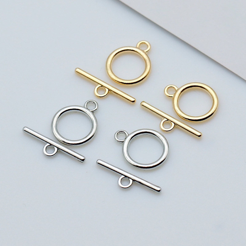 Ot Buckle Tail Finishing Buckle Pearl Necklace Bracelet Set Buckle to Buckle Glossy Round Buckle DIY Handmade Accessories E72