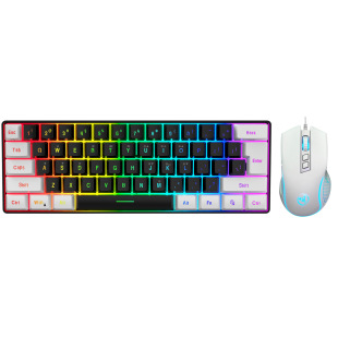 New 61keys wired plug luminous keyboard set Luminous Gaming Mouse office game keybaord spot