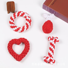 Temu's New Valentine's Day Series Pet Toys Wholesale Pet Cotton Rope Set Toys for Dogs Stress Relief and Chewing