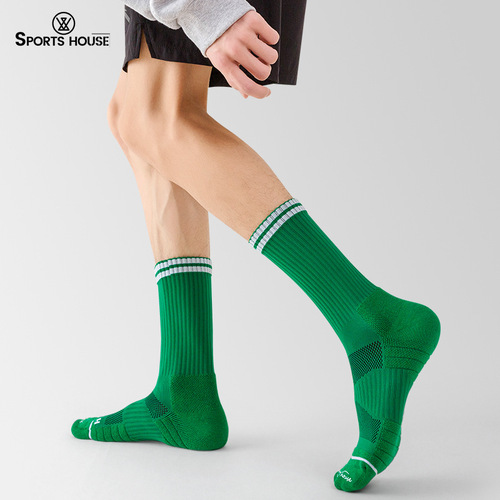 Sport's House men's mid-calf sports trendy socks are versatile for daily street wear and solid color casual socks