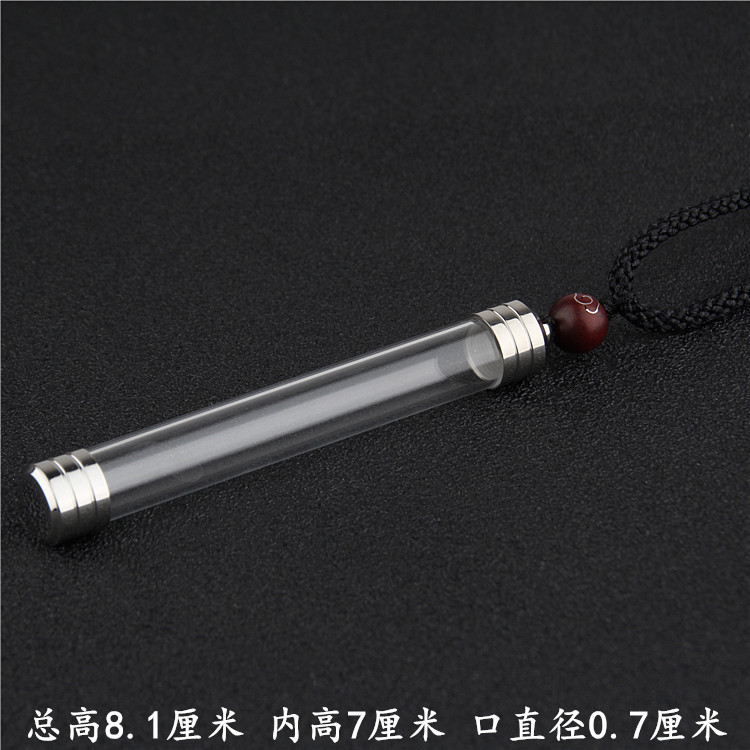 Al por mayor tubo hueco de amulet se puede abrir botella de píldora de alivio de corazón colgante botella de tesoro collar botella de camuza para hombres y mujeres