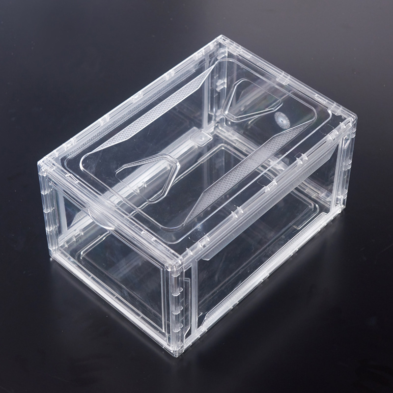 高透明収納靴箱靴収納ボックス AJ サイドオープン磁気シンプルなプラスチック手作りボックス靴キャビネット折りたたみ靴ラック|undefined
