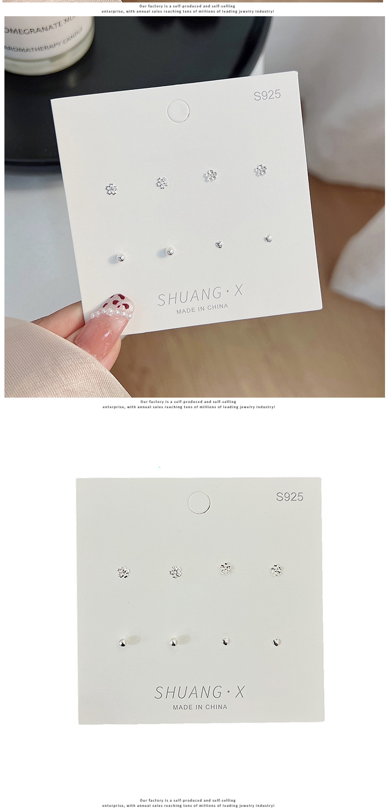 Simple Style Flower Copper Plating Ear Studs 6 Pieces