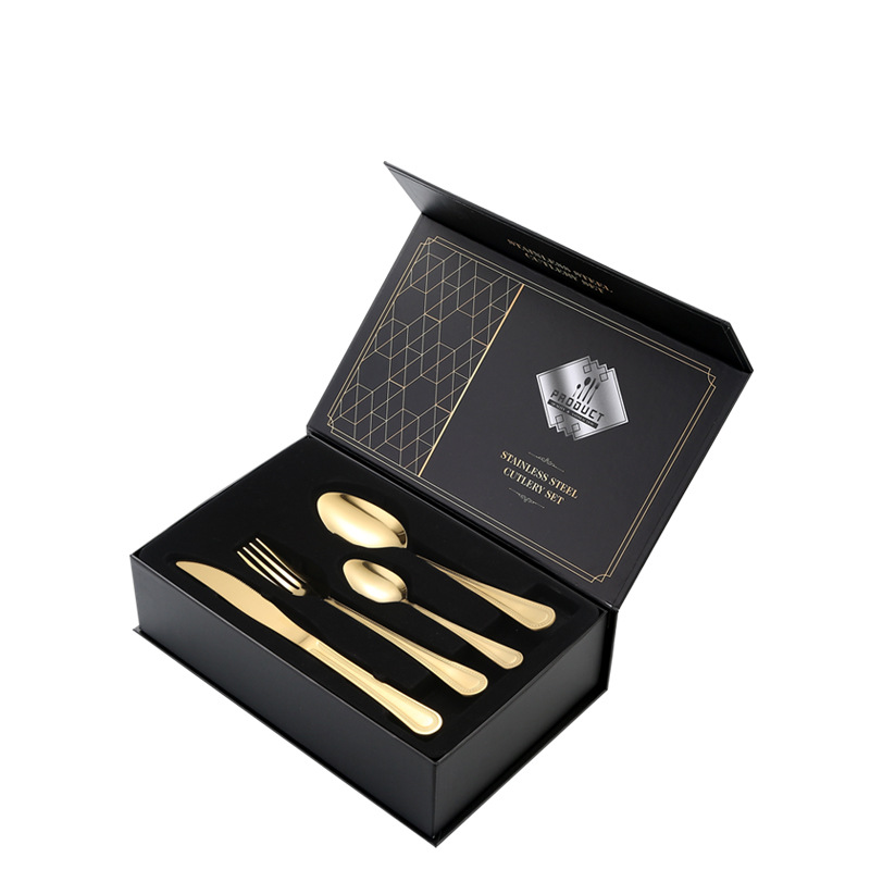 Productos de comercio electrónico transfronterizos cubiertos de acero inoxidable 24 piezas de cuchillo de filete de cuchara de cuchillo de cuchara de cuchillo de cuchillo