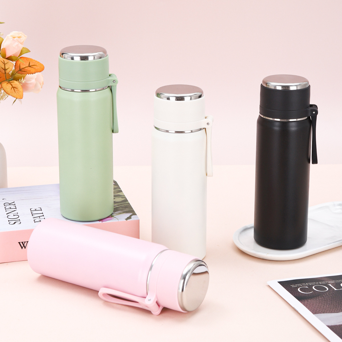 316大容量不锈钢保温杯高颜值女保冷外出便携手提水杯子礼品定制