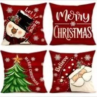クロスボーダークリスマス枕感謝祭リネンショートぬいぐるみピーチスキンプリントクッション背もたれクリスマス枕カバー|undefined