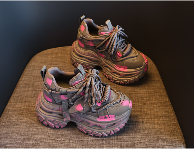 Giày sneaker nữ đế dày tăng chiều cao kiểu platform — màu đen chi tiết 5