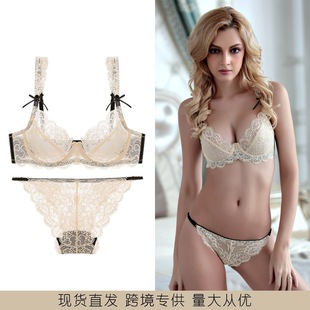 9169 French Style Padded Underwear Push-up Bra Small Chest Push-up Sexy Lace Thin Bra Set