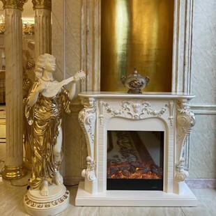 1.2 m French carved fireplace cream wind European decorative cabinet simulation heating