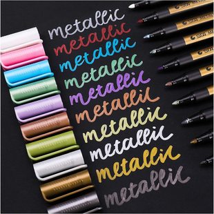 Stasta 8151 10-Colorful Metal Marker Paint Pen DIY Photo Album Handbook Writing Pen Water-Based Colorful Pen