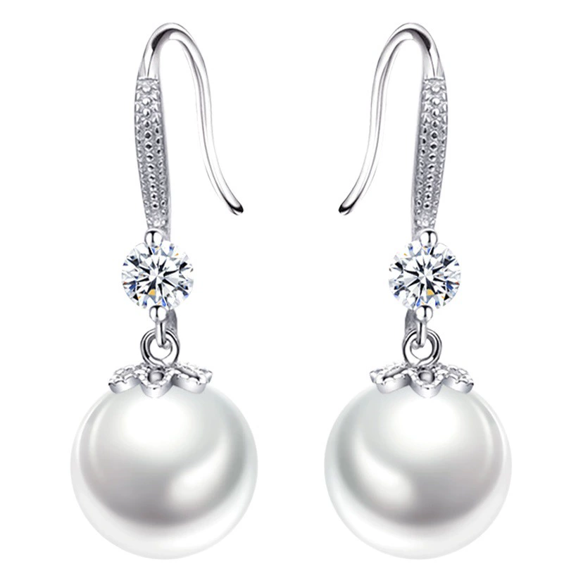 Встряхните звук быстрая рука посеребренные жемчужные серьги женские серьги Мода Южная Корея серьги темперамента Простые Модные украшения оптом