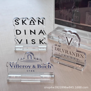 Company Logo Name Table Sign Acrylic Pattern Desktop Table Sign Ornaments Crystal Table Sign 3D Stereo Characters