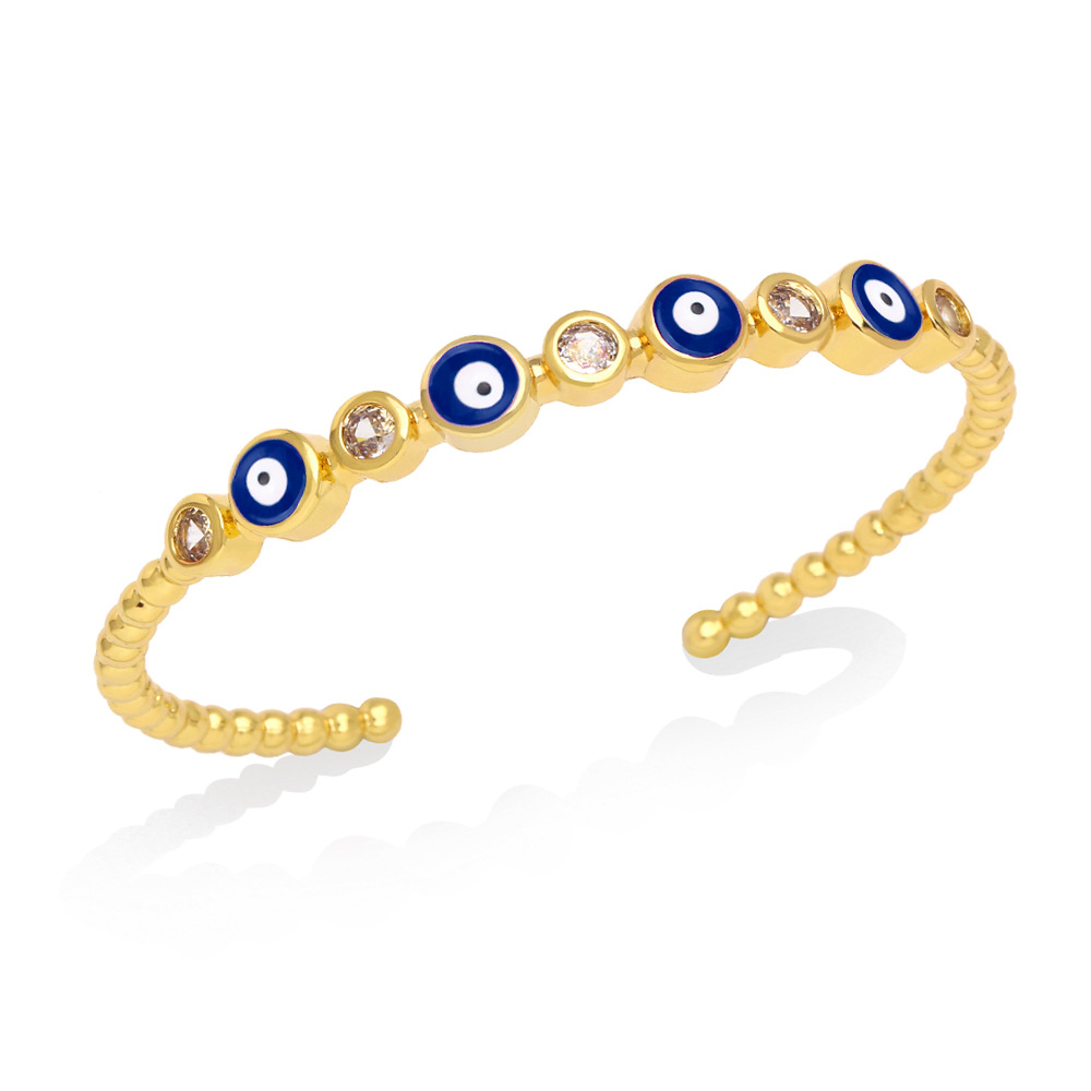 Fashion Devilu0027S Eye Copper Bangle Plating Zircon Copper Bracelets