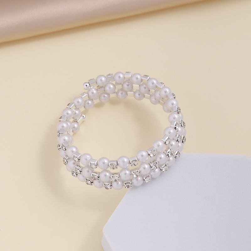 New Multi-layer Pearl Elastic Bracelet display picture 8