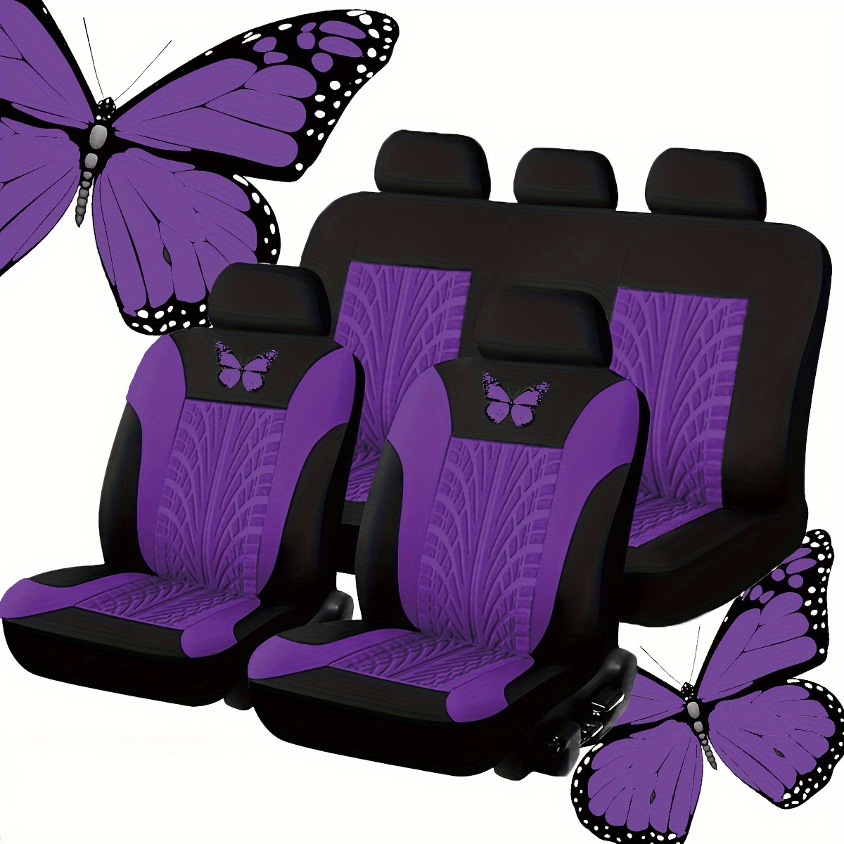 Cross-Border Temu, Tk Hot-Selling Car Seat Covers with Embossed Butterfly Design, Wholesale Car Seat Covers and Cushion Covers