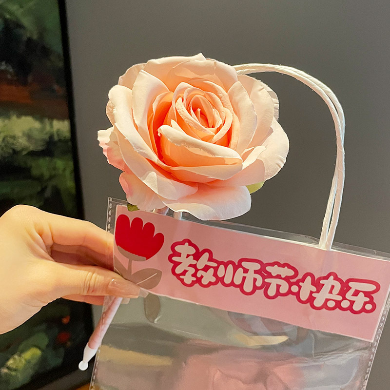 教师节送女老师实用礼物圆珠笔高档花束礼物高颜值玫瑰花签字笔|undefined