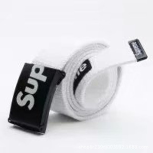 Trendy Brand Canvas Belt Men and Women Smooth Buckle Automatic Buckle Leather Head Youth Student Jeans Belt All-match