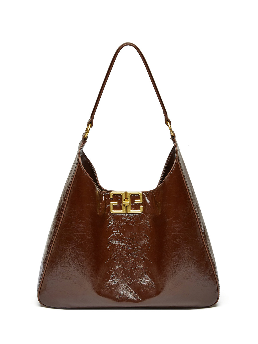 Bolso clásico de hombro único de alta sensación 2024 bolso axilar de cuero de vaca de nueva capa de cabeza bolso tote de gran capacidad