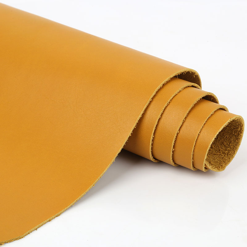 油蜡皮料蜜糖色整张牛皮沙发欧式座椅床头凳子面料平纹橙黄色皮革