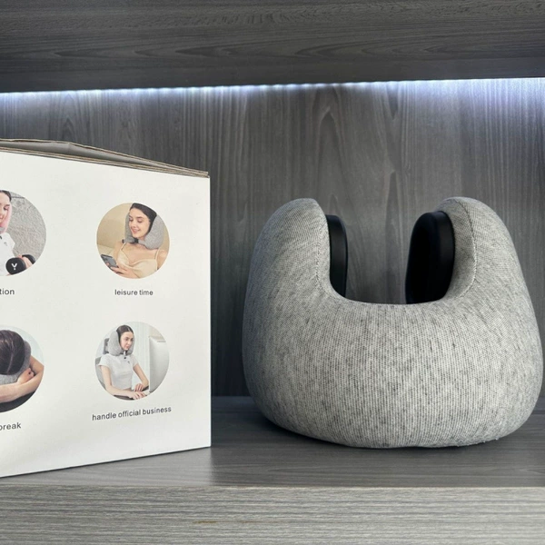 Moonlight Gray [Noise Reducing, Comfortable and Supportive] Aircraft Pillow