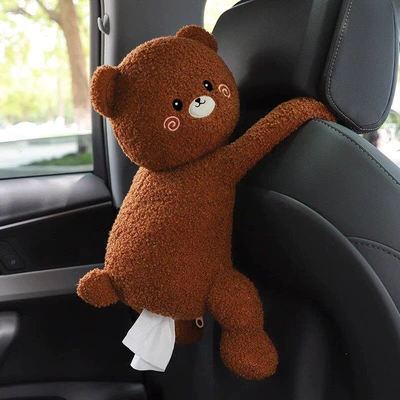Car tissue box/set: of the car seat or backrest - brown-bearbutt-stimulation