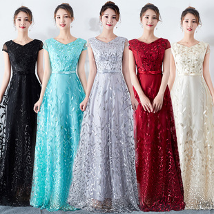 Chorus Costume Long Dress Student Choir 2025 New Red Song Competition Solo Art Test Evening Dress Spring