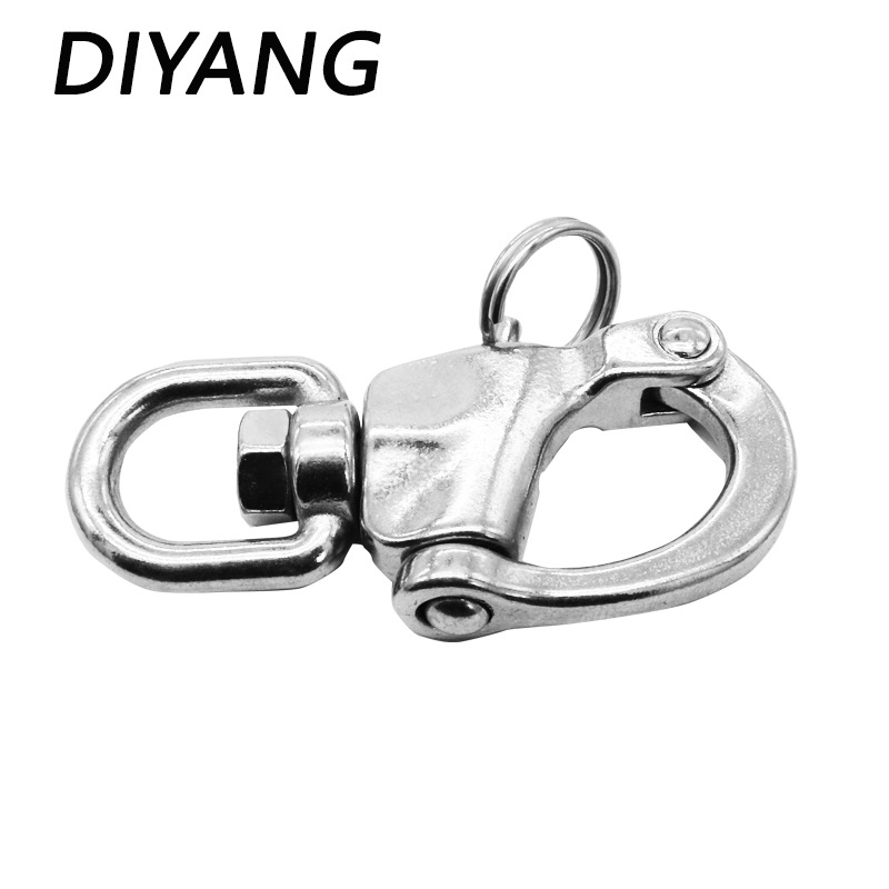 不锈钢旋转弹簧钩万向钩 D型钩箱包房车游艇船用五金配件 卸扣钩