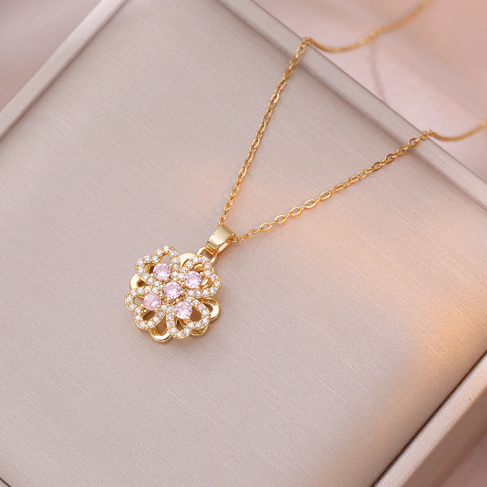 10g Weight Jewelry Set Classification 1 Set Quantity Holiday, Daily Occasion Titanium Steel, Copper Material Flower Pattern Women's Gender Elegant Style Titanium Steel Copper Elegant Flower Jewelry Set 10