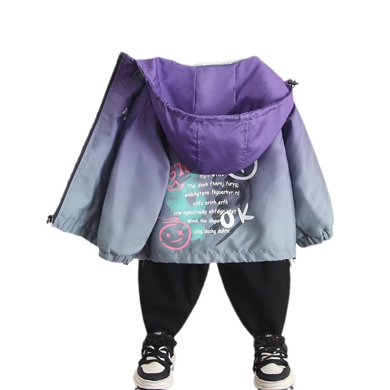 6220 chaqueta de niño primavera y otoño 2025 nuevo bebé otoño coreano abrigo de aire gradiente abrigo de otoño para niños abrigo de asalto