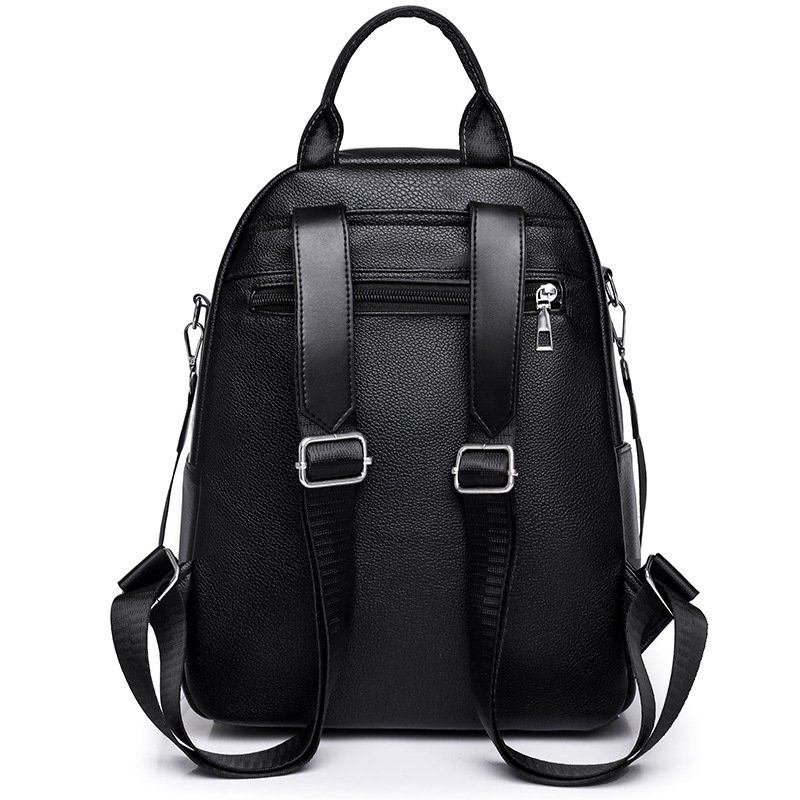 Bolsos mujer 2023 nueva mochila casual de cuero suave para mujer moda versátil multifunción de doble uso mochila de viaje marea