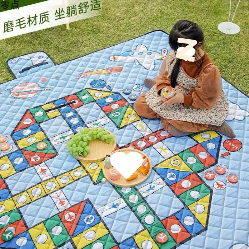 飞行棋野餐垫超大2米加厚便携防潮垫防水新款超声波野餐春游垫