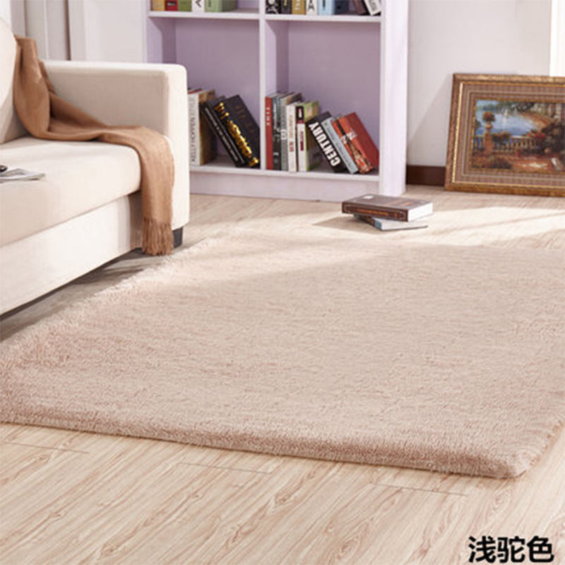 Color sólido lavable seda alfombra de cabello alfombra sala de estar mesa de té dormitorio alfombra de yoga alfombra de pies doméstica al por mayor gruesa