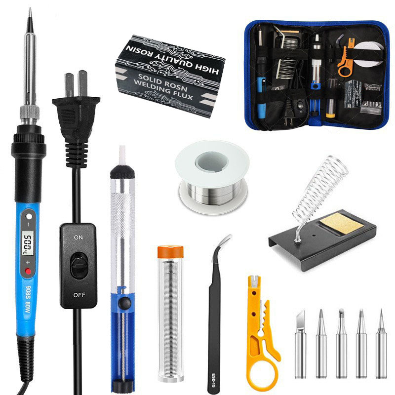 14件套80W内热数显电烙铁套装家用可调温恒温电子焊接维修工具14