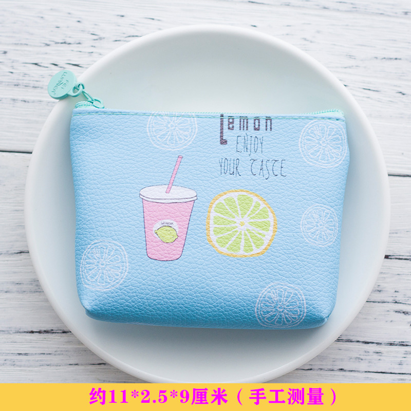 Estilo coreano fresco dibujos animados cremallera monedero corto cartera chica corazón lindo estudiante portátil caso clave