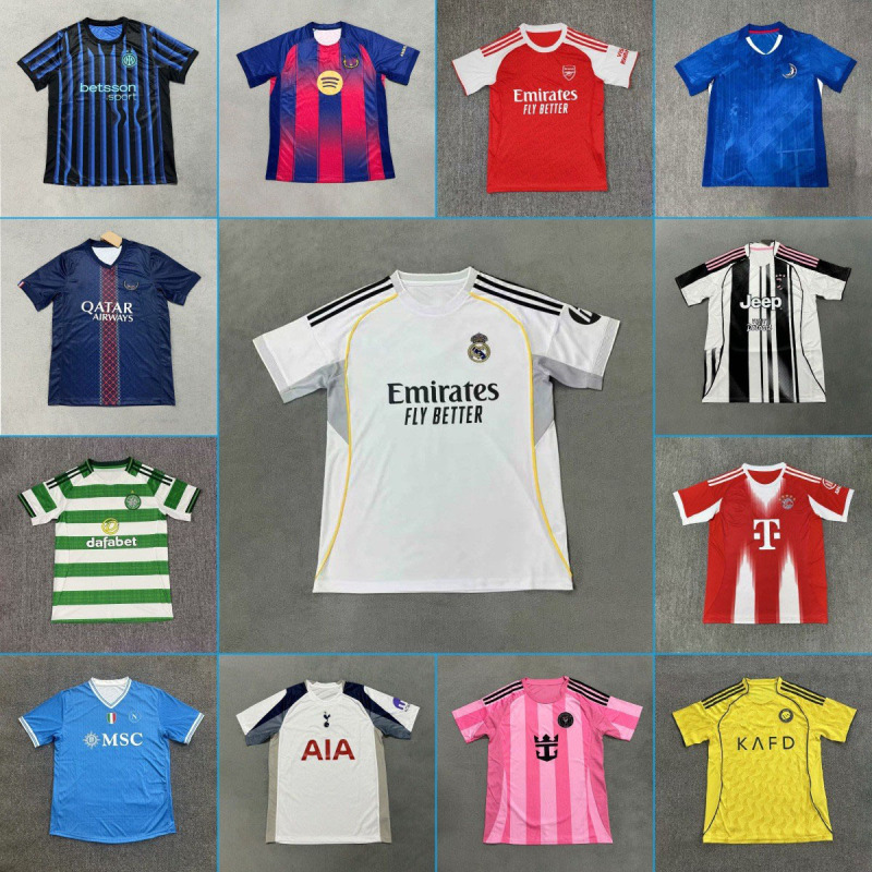 Real Madrid Jersey Barcelona Paris Manchester City Arsenal Juventus Ac Milan Atletico Madrid Miami Napoli Football Uniform
