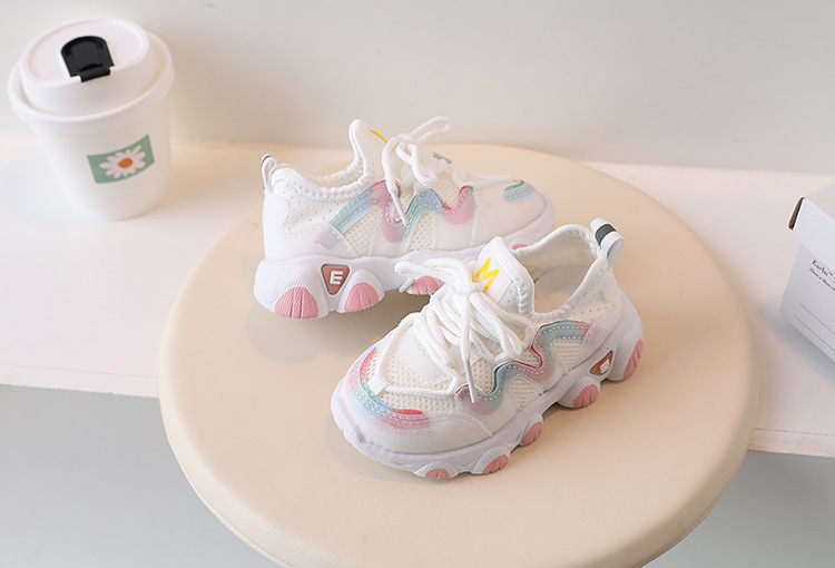 Sport per bambini Primavera e autunno Nuova suola morbida super leggera Maglia traspirante per ragazza casual Piccola bianca per imparare a camminare_voghion.com