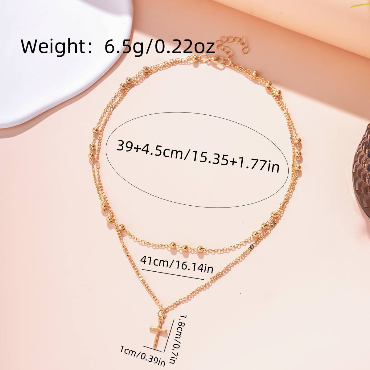 Retro Classic Style Cross Alloy Cable Chain Layered Necklaces Wholesale display picture 1