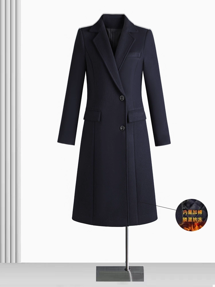 Костюм шерстяное пальто женский зимний длинный хлопок утолщенная шерстяная куртка ювелирного магазина