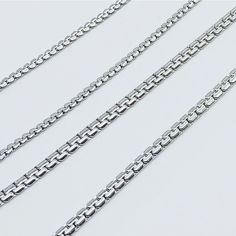 Stainless Steel Box Chain Necklace Minimalist Square Link Chain_voghion.com