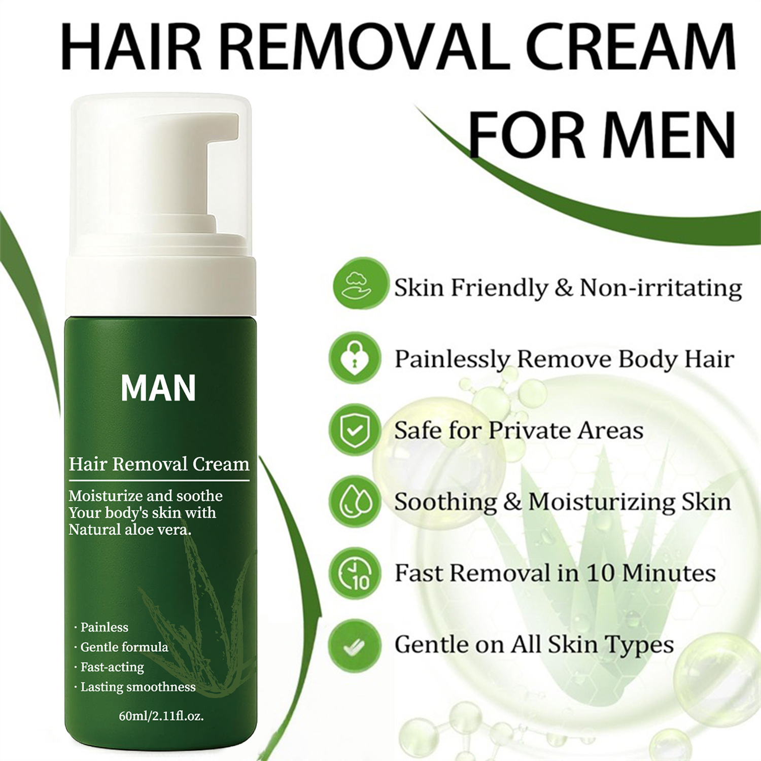 Tk Cross-Border Barubt Popular Men's Mild Hair Removal Cream Is Quick-Acting, Long-Lasting, Mild and Non-Irritating
