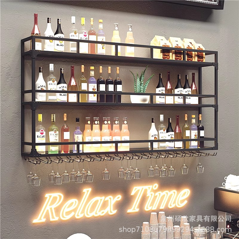 Scandinavian Creative Wine Rack Wall-Mounted Wine Cabinet Bar Background Decoration Wall Rack Restaurant Home Wine Glass Rack Upside down